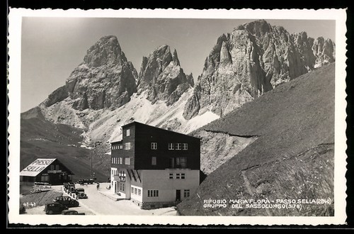Cartolina passo sella rifugio - cartolina,