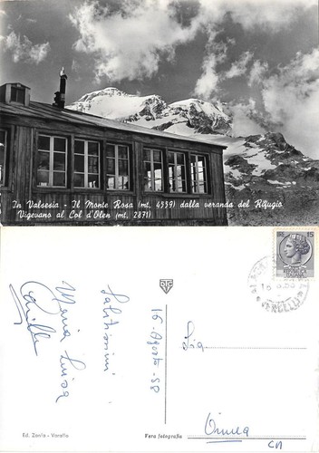 Cartolina valsesia monte - valsesia, (vc).